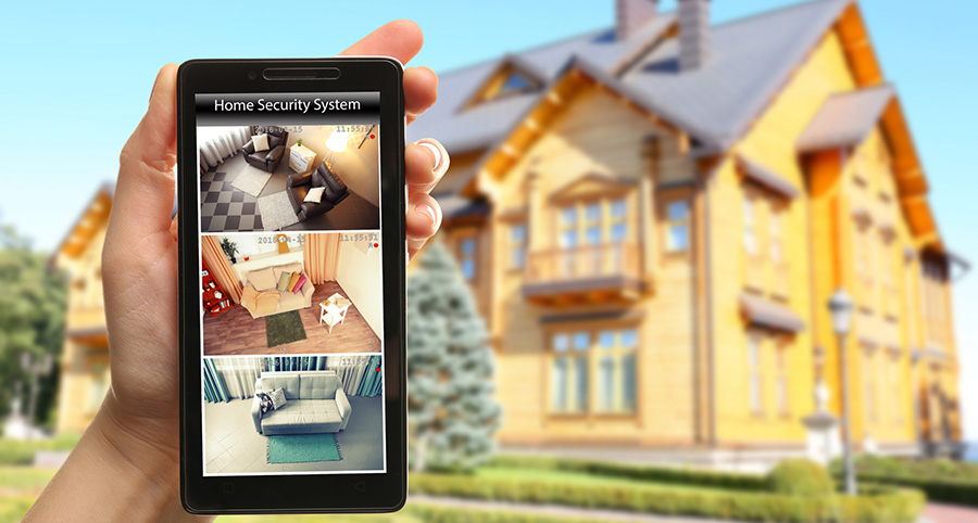 Smartphone access to a home security system.