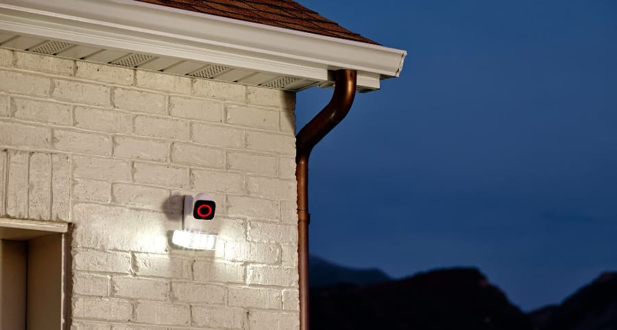 Vivint Spotlight Pro exterior camera installed near a garage